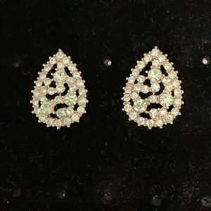 Green rhinestone earrings. Perfect for Christmas!